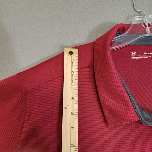 Under Armour Polo Shirt Mens 3XL Red Loose Short Sleeve - Picture 8 of 16